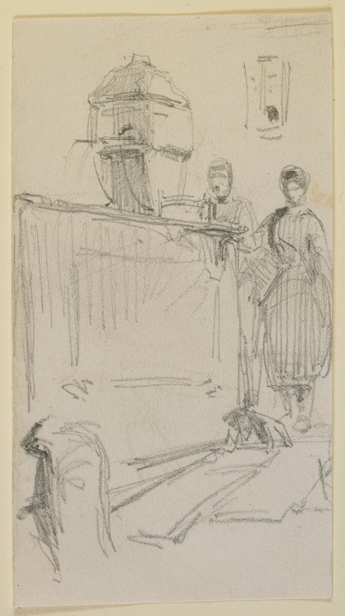 Figuras junto a una fuente de James Abbott McNeill Whistler