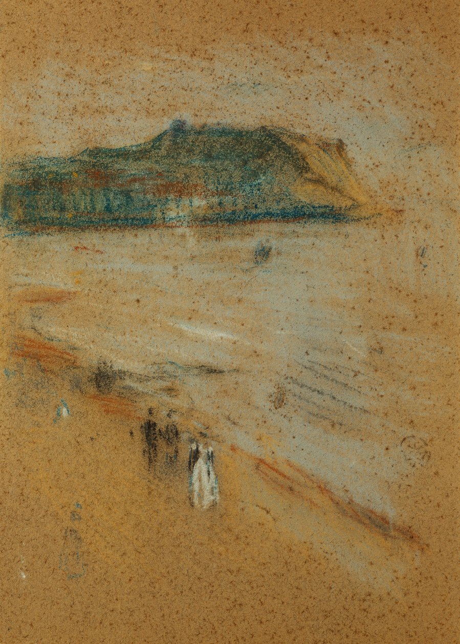 Figuras en una playa cerca de acantilados, c. 1870-74 de James Abbott McNeill Whistler