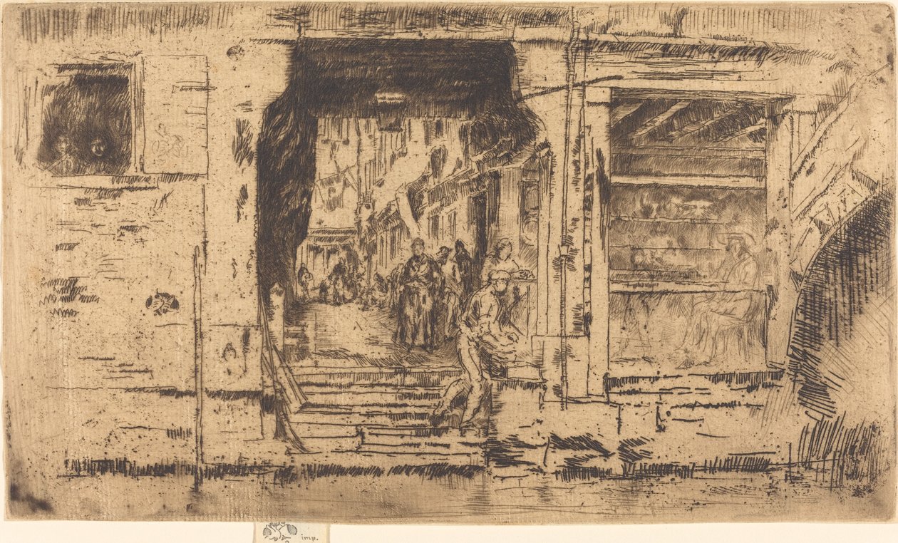 Tienda de Pescado, Venecia, 1880 de James Abbott McNeill Whistler