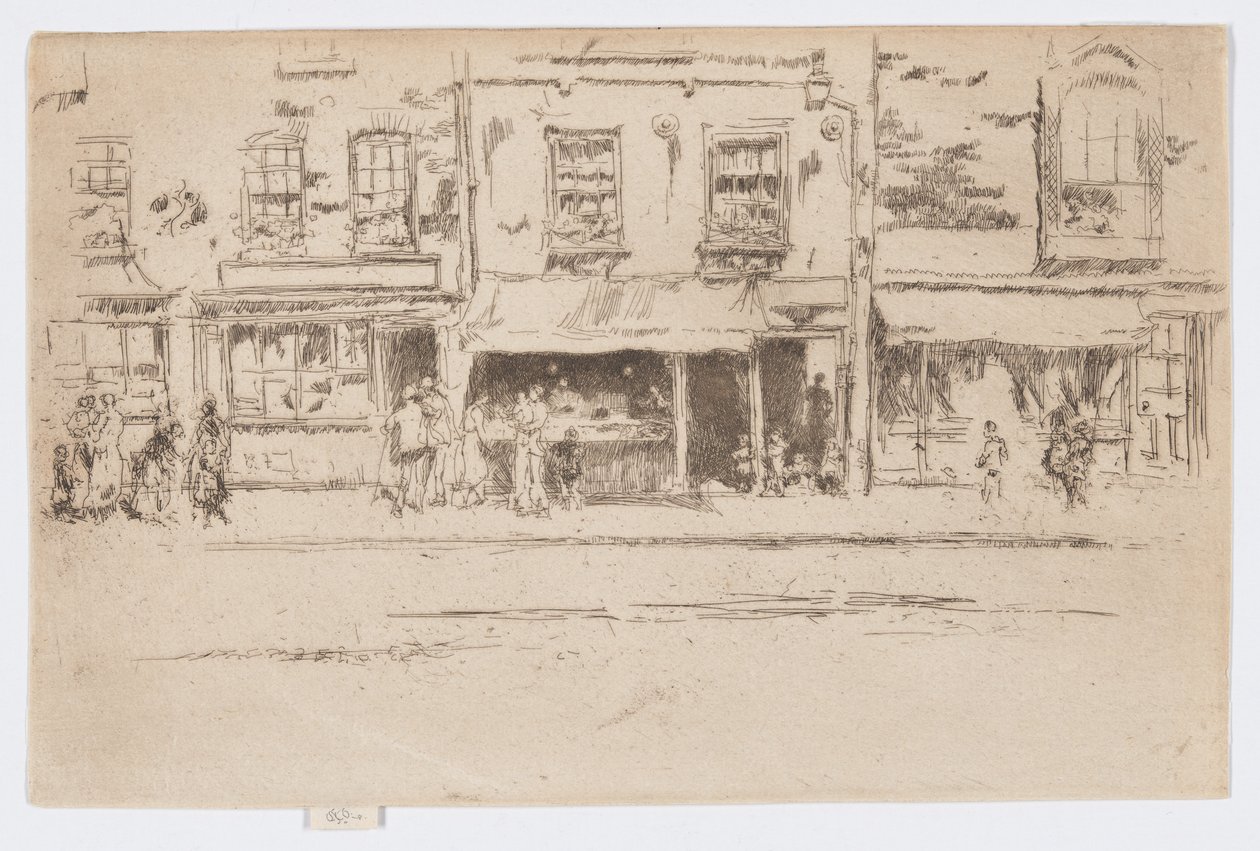 Fish Shop, Chelsea, c.1884-86 (aguafuerte; tinta sobre papel) de James Abbott McNeill Whistler