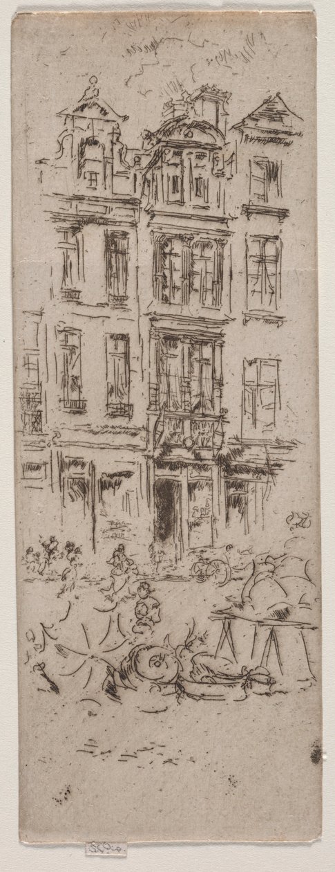 Mercado de flores, Bruselas de James Abbott McNeill Whistler