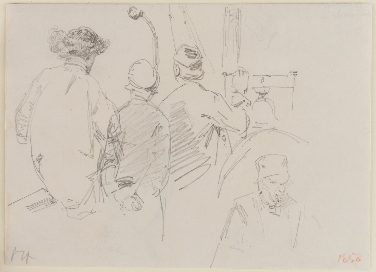 Cuatro hombres a bordo de un barco, 1858 de James Abbott McNeill Whistler