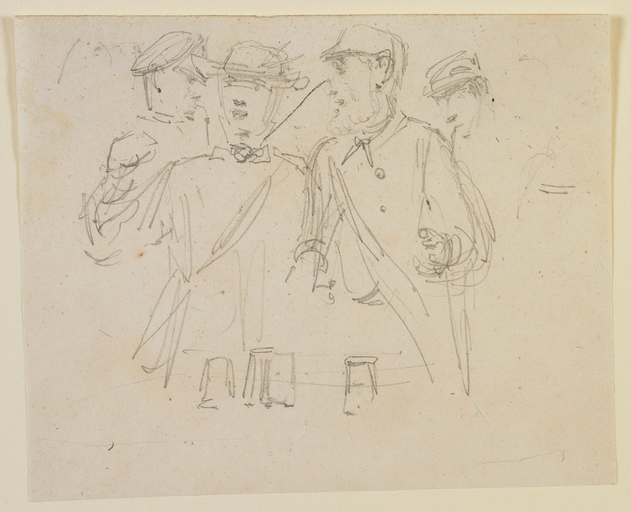 Grupo de cuatro hombres, 1858 de James Abbott McNeill Whistler