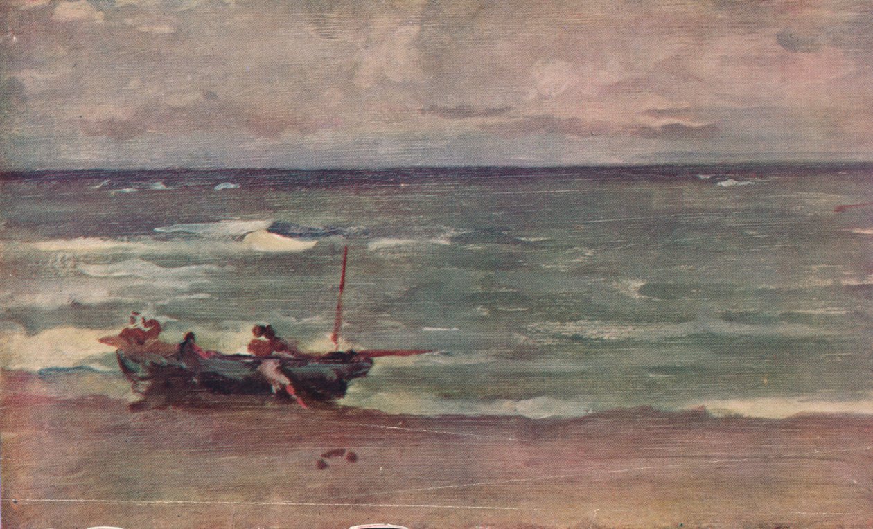 Armonía en azul y plata: Varando el barco, Etretat, c1897 de James Abbott McNeill Whistler