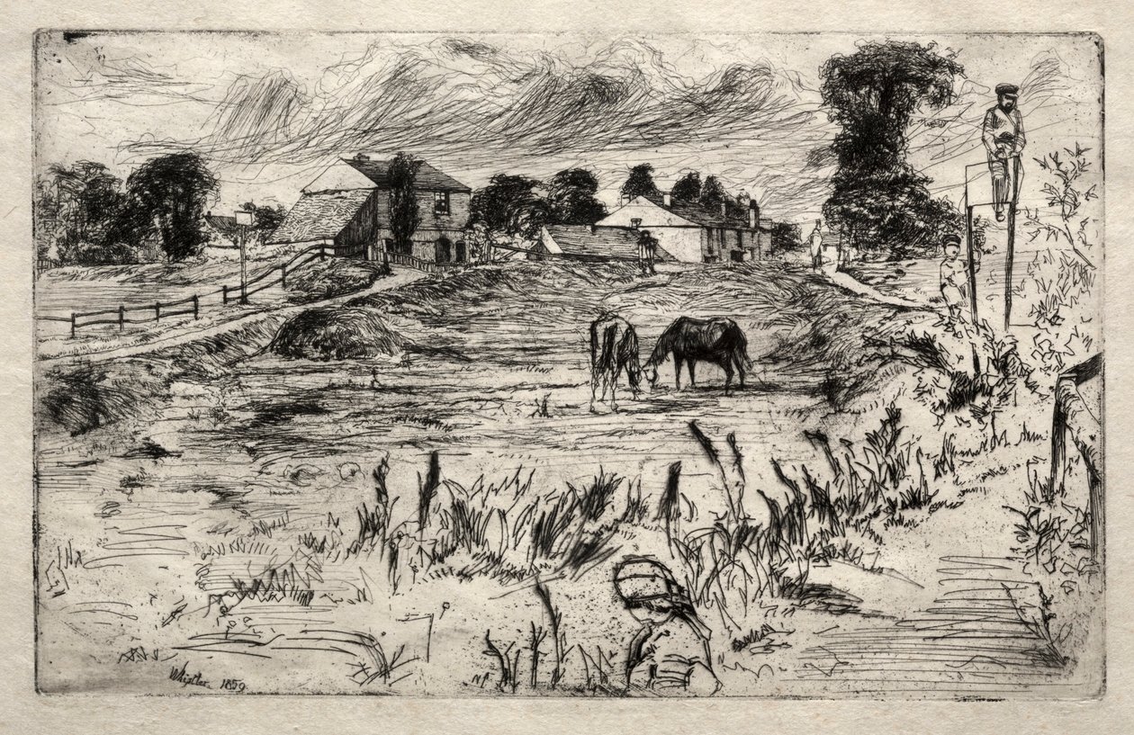 Paisaje con el caballo, 1859 de James Abbott McNeill Whistler