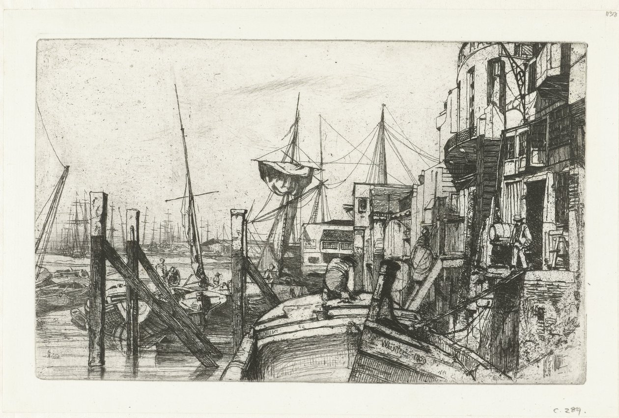 casa de cal Dieciséis grabados de escenas en el Támesis y otros temas (título de la serie) de James Abbott McNeill Whistler