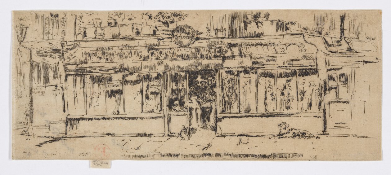 Marchand de Vin, París, c.1892-93 (aguafuerte; tinta sobre papel) de James Abbott McNeill Whistler