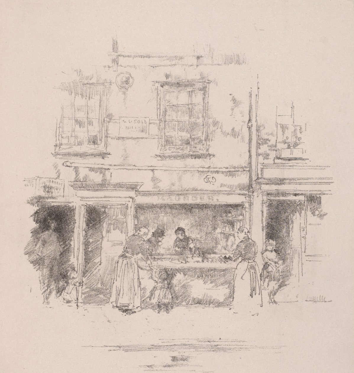 Tienda de pescado Maunders, Chelsea, 1890 de James Abbott McNeill Whistler
