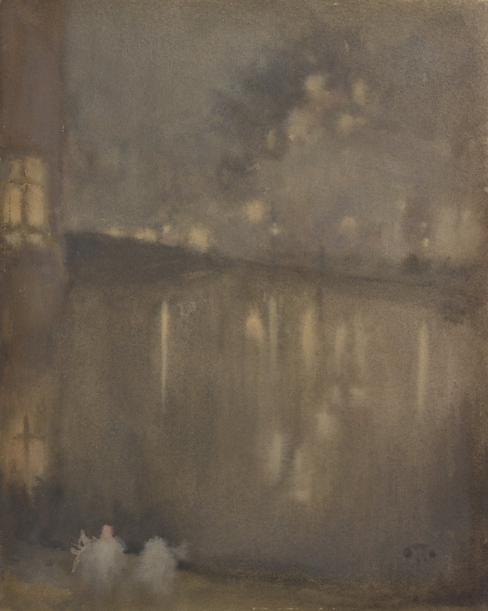 Nocturno: Gris y Oro, Canal, Holanda, 1882 de James Abbott McNeill Whistler