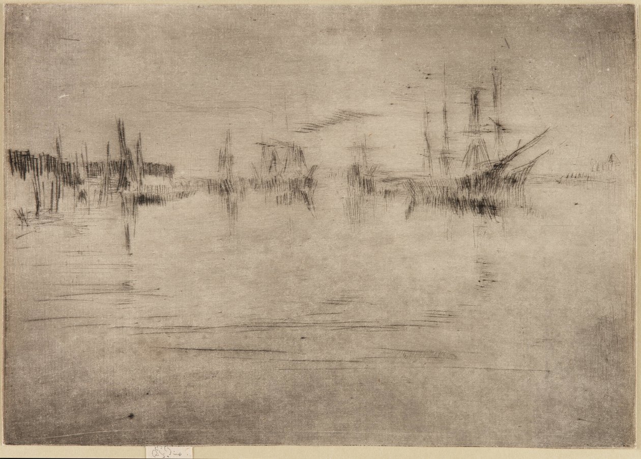Nocturno de embarcaciones, 1879-1880 de James Abbott McNeill Whistler