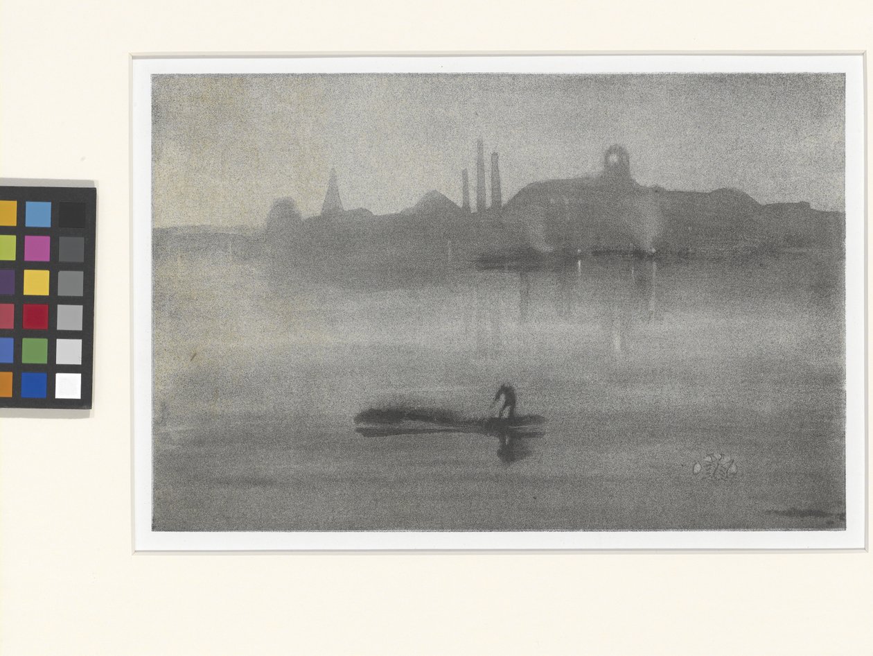 Nocturno: El Támesis en Battersea (litotinta) de James Abbott McNeill Whistler