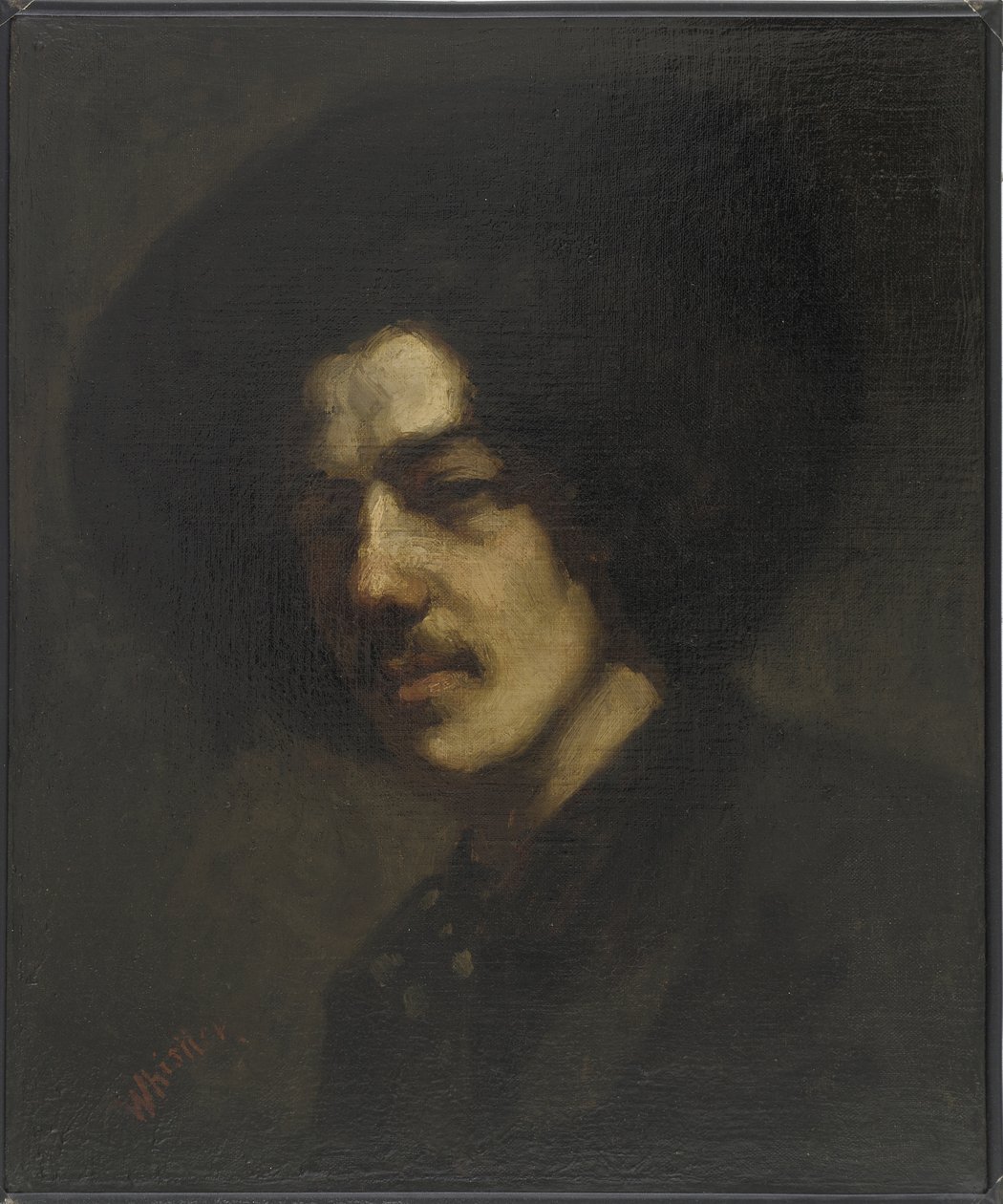 Retrato de Whistler con sombrero, 1857-59 de James Abbott McNeill Whistler