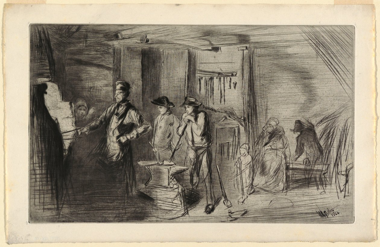 La forja, de la serie Aguafuertes en el Támesis y otros temas, 1861 de James Abbott McNeill Whistler