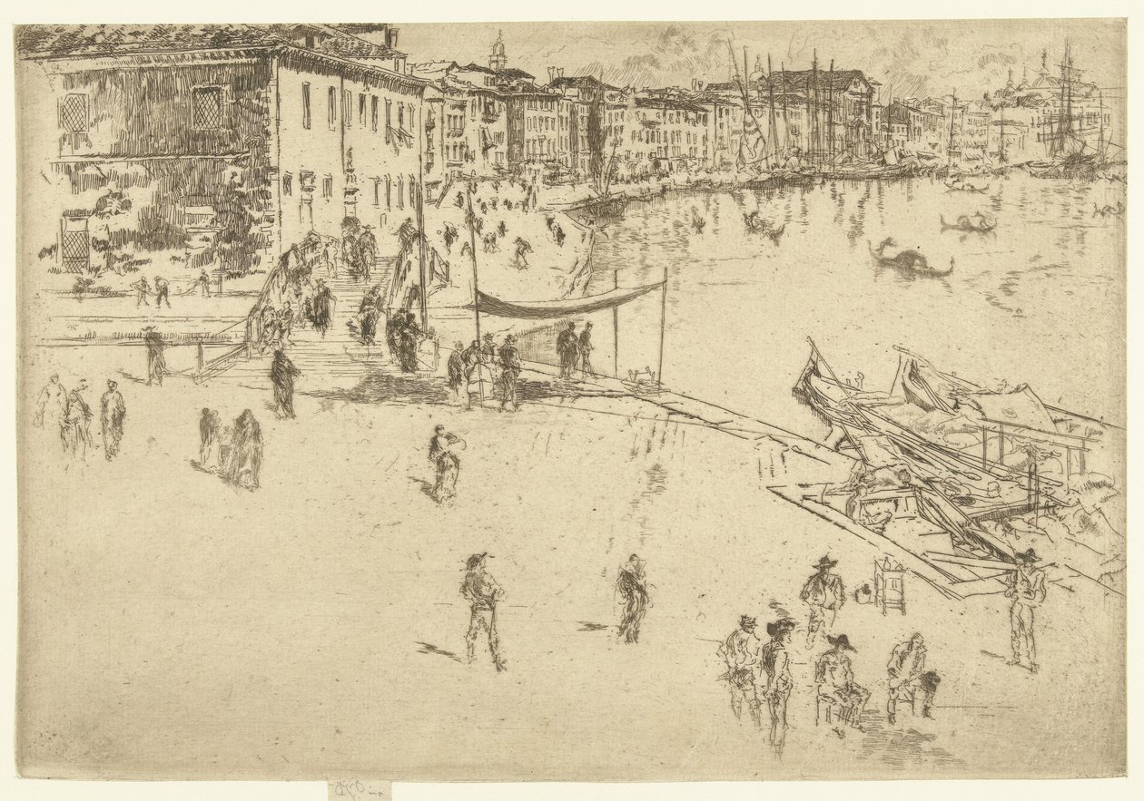 Riva del Sciavoni
La Riva, nº 2
Conjunto de veintiséis grabados (título de la serie) de James Abbott McNeill Whistler