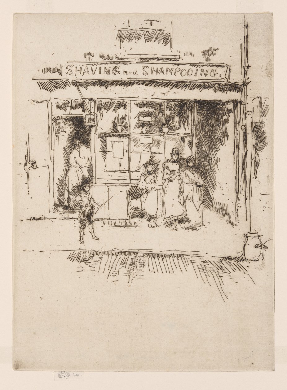 Shaving and Shampooing, c.1886-88 (aguafuerte; tinta sobre papel) de James Abbott McNeill Whistler