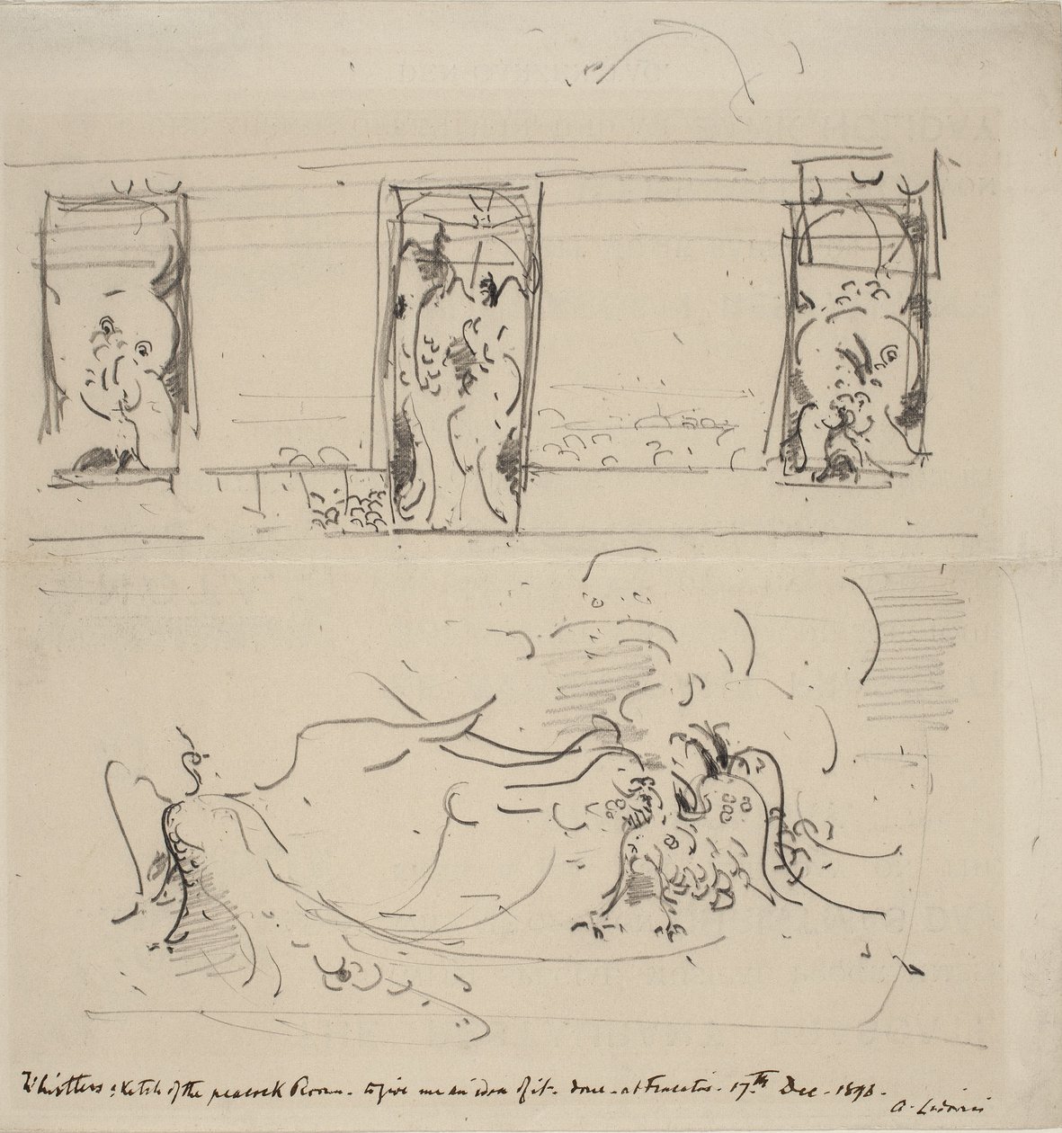 Boceto de la Sala del Pavo Real, 1898 de James Abbott McNeill Whistler