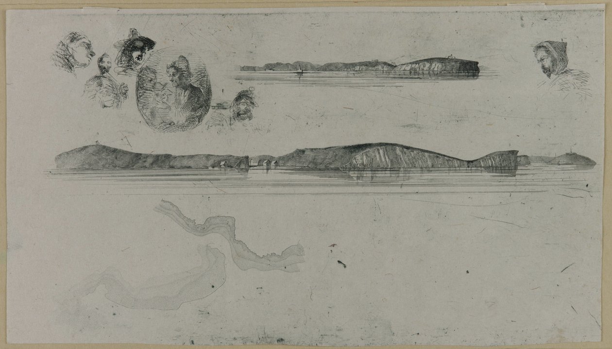 Bocetos en la placa de la encuesta costera, 1854 de James Abbott McNeill Whistler