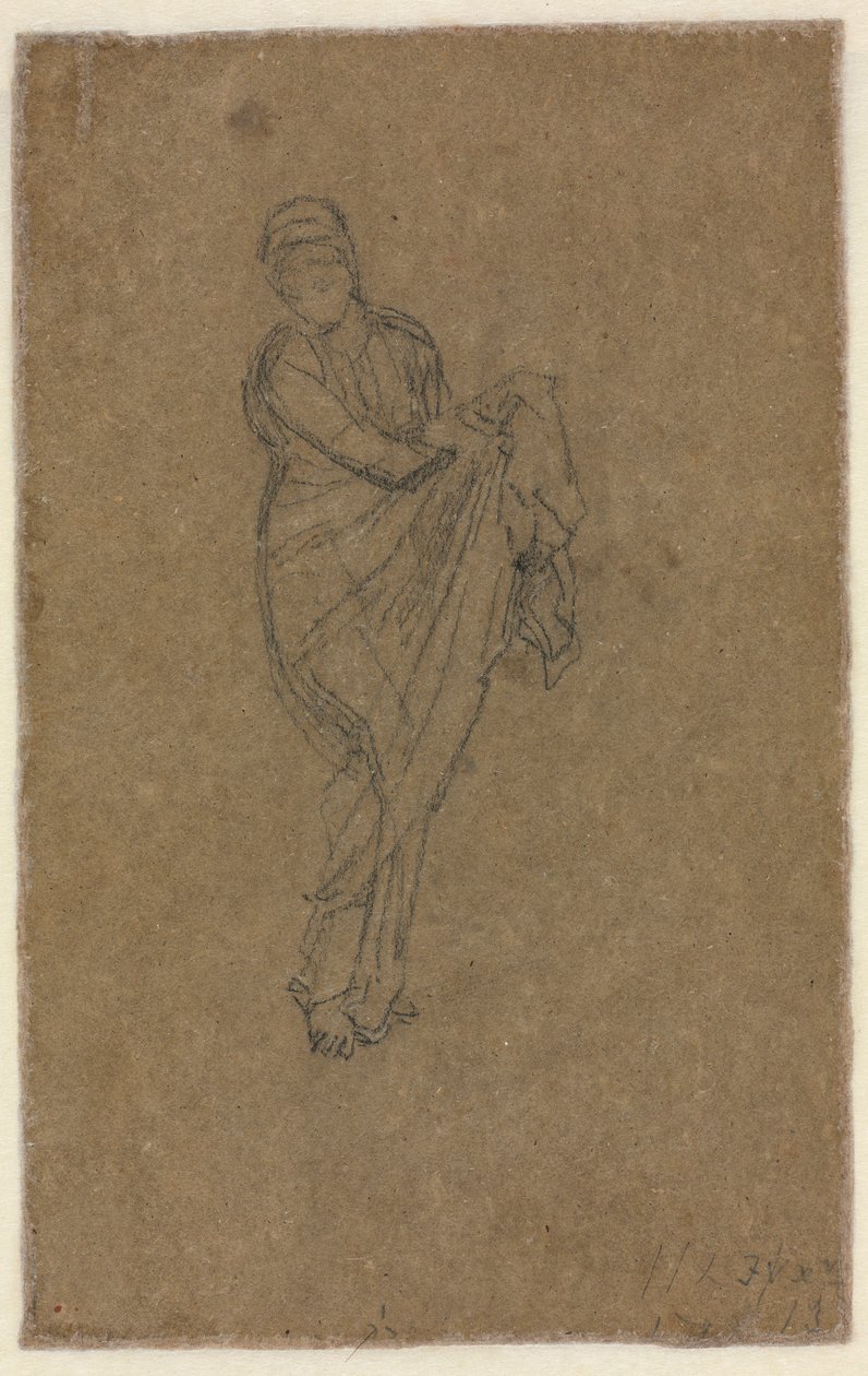 Mujer de pie levantando su vestido, c. 1872 de James Abbott McNeill Whistler