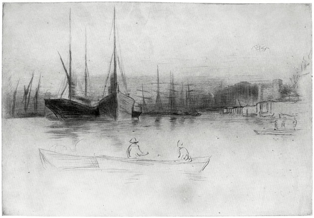 Barcos de vapor frente a la Torre, 1875 1904 de James Abbott McNeill Whistler