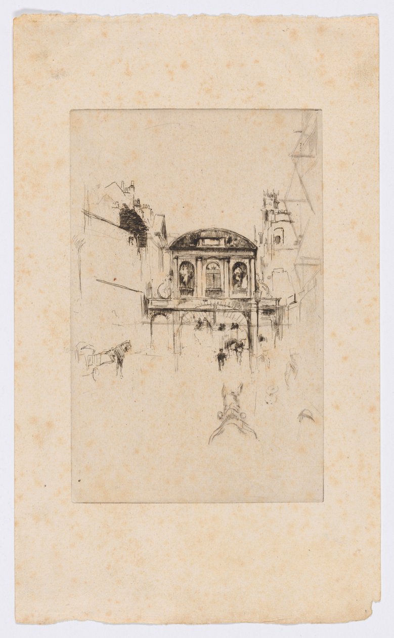 Temple Bar, c.1877 (aguafuerte y punta seca; tinta sobre papel) de James Abbott McNeill Whistler