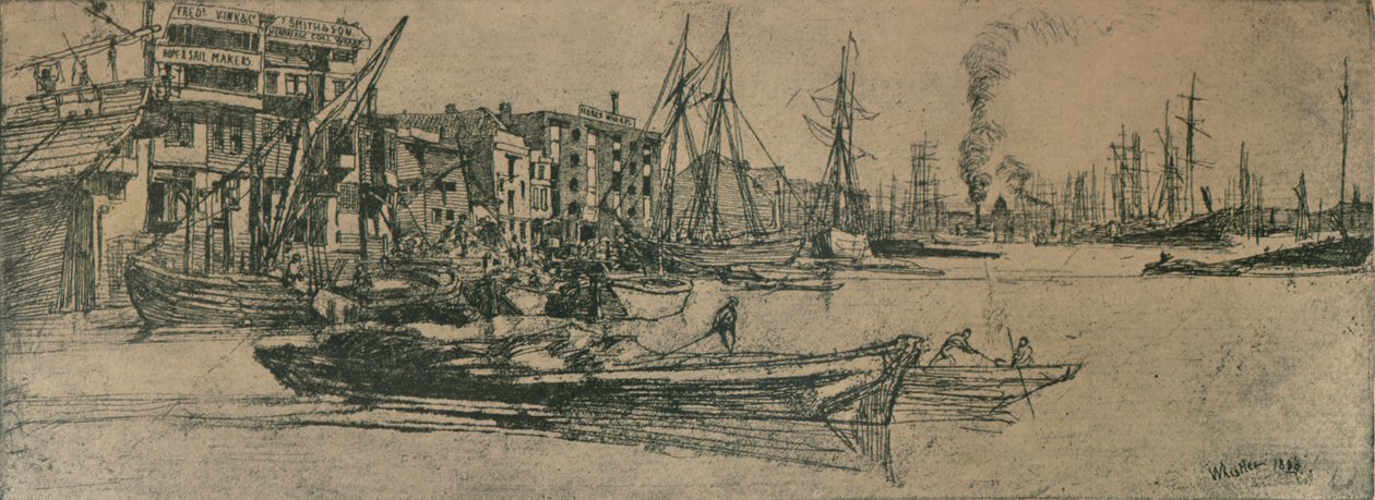 Almacenes del Támesis, 1859, 1904 de James Abbott McNeill Whistler