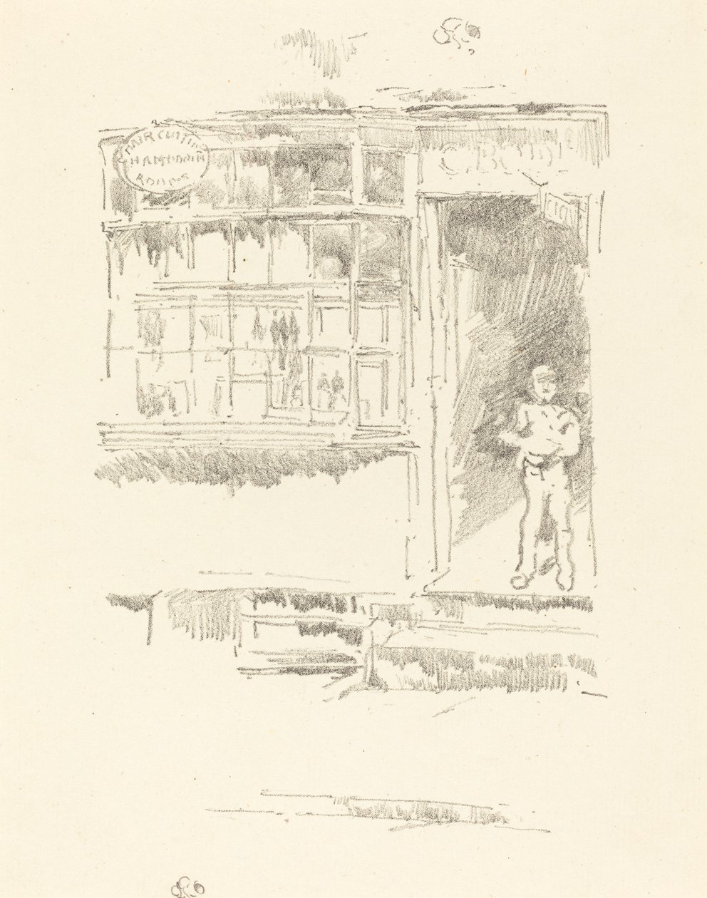 La barbería en los establos, 1896 de James Abbott McNeill Whistler