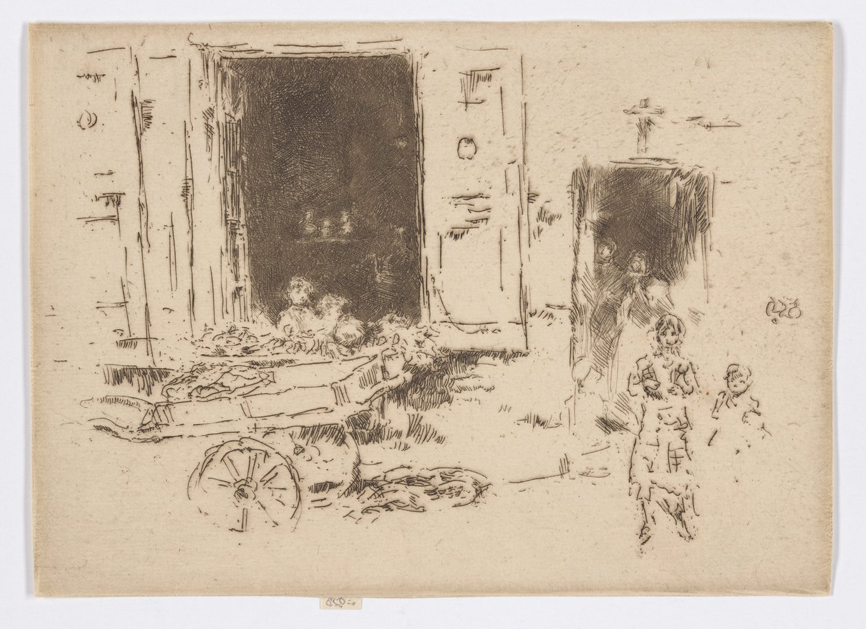 La Carretilla - Quartier des Marolles, Bruselas de James Abbott McNeill Whistler