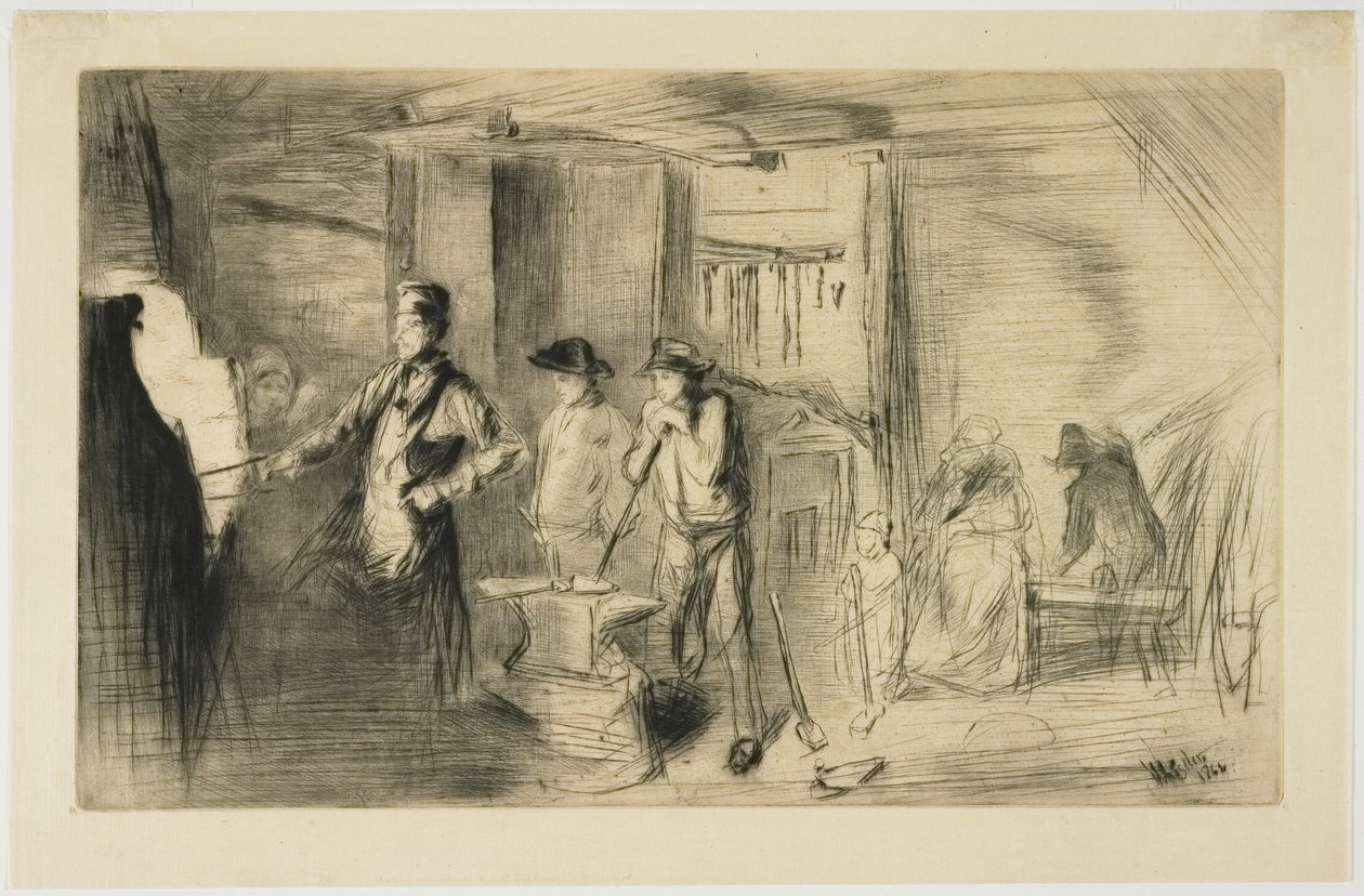La fragua, de Dieciséis aguafuertes de escenas en el Támesis y otros temas de James Abbott McNeill Whistler