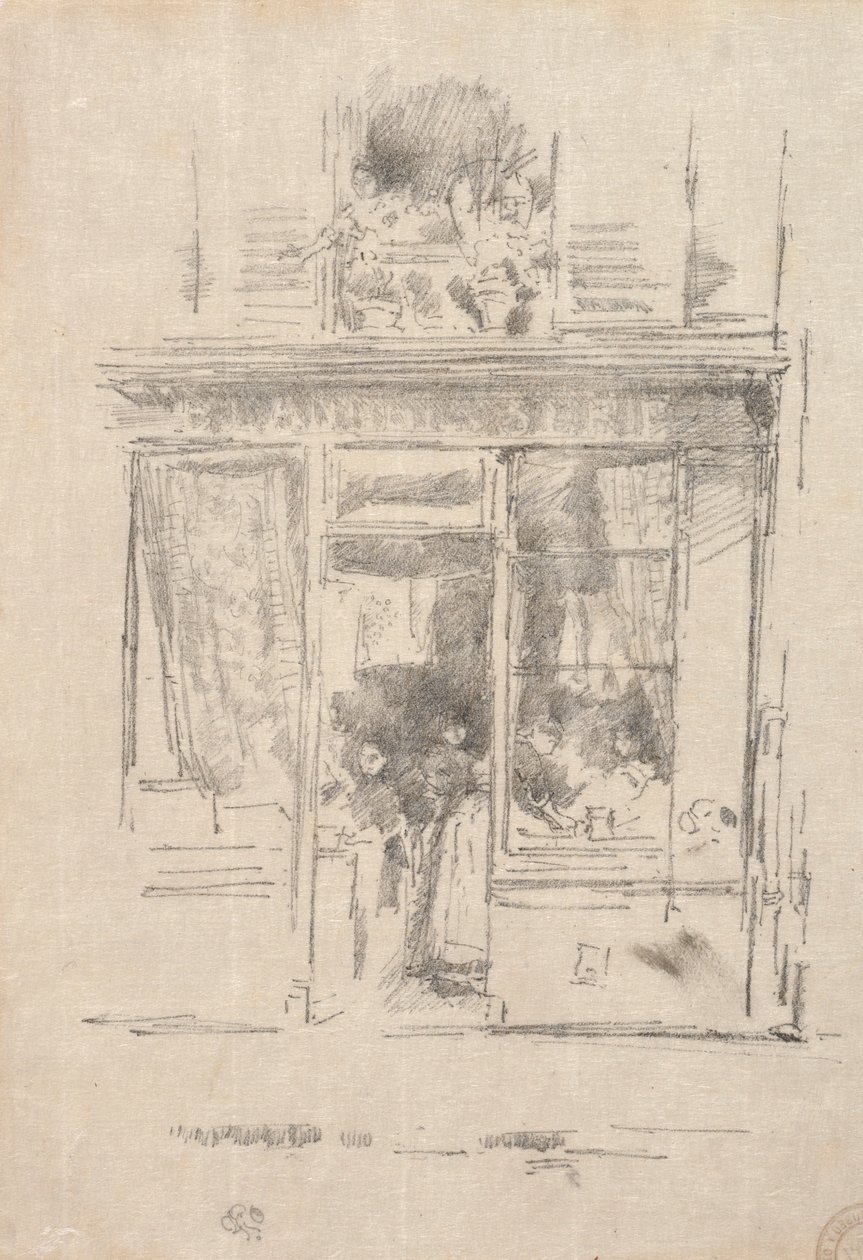 La Lavandera - La Blanchisseuse de la Place Dauphine de James Abbott McNeill Whistler