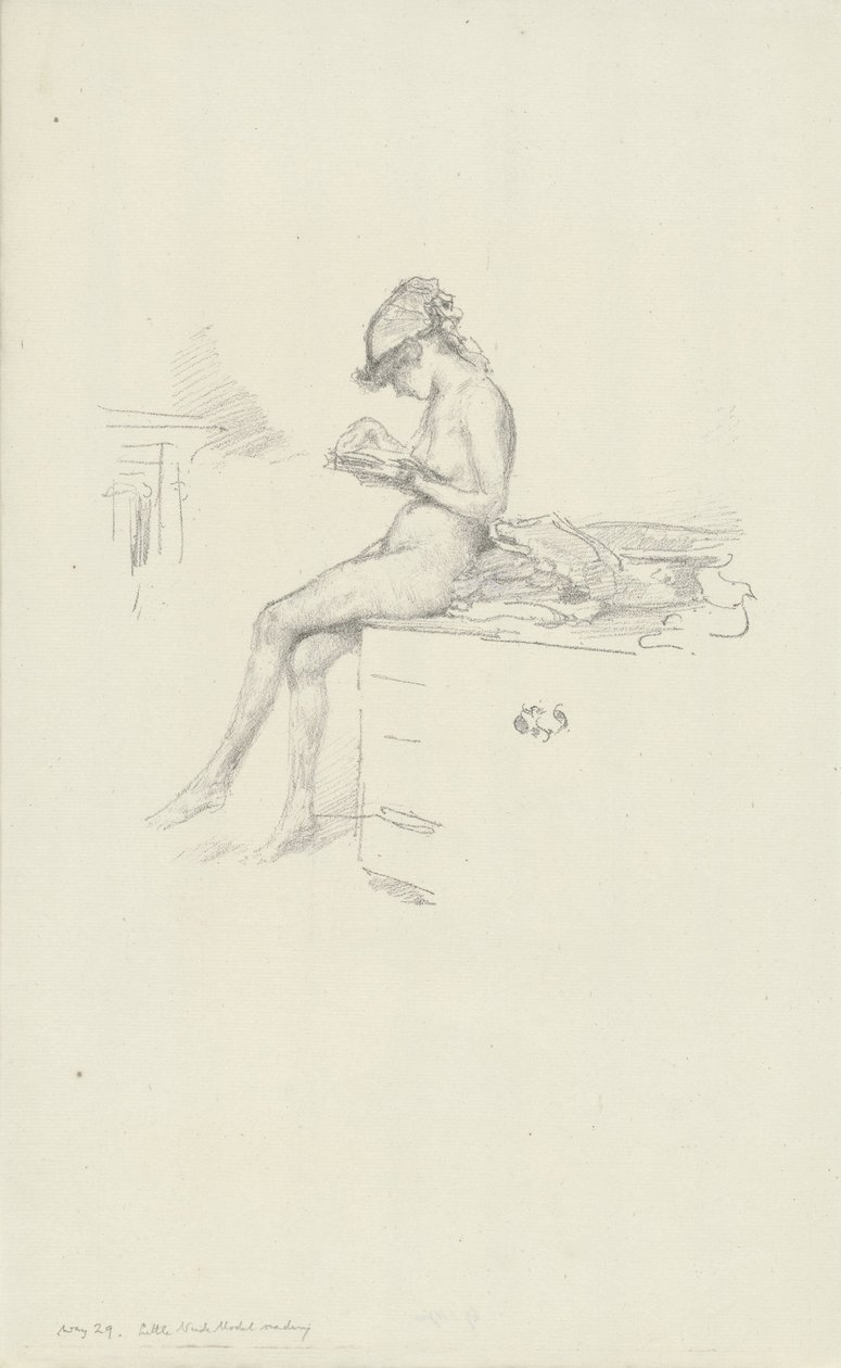 La pequeña modelo desnuda, leyendo de James Abbott McNeill Whistler