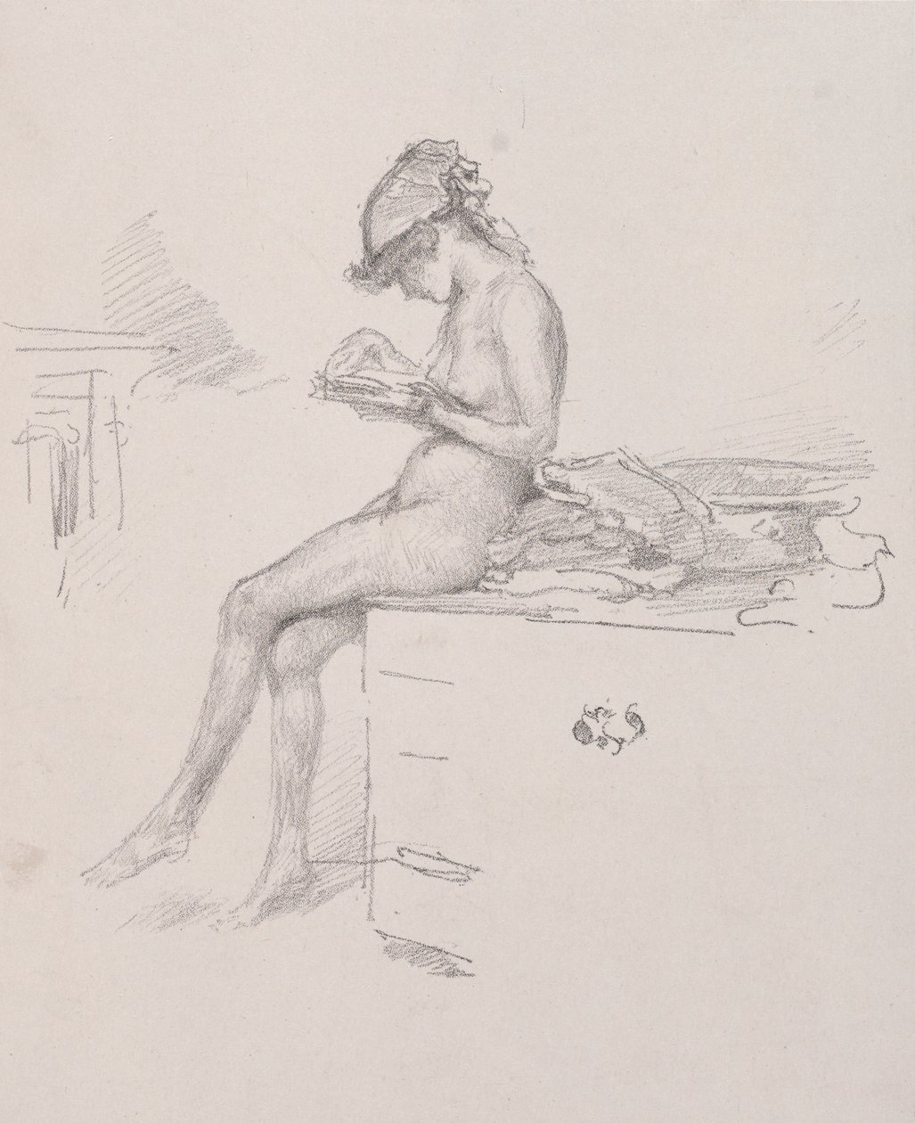 La pequeña modelo desnuda leyendo, 1890 de James Abbott McNeill Whistler