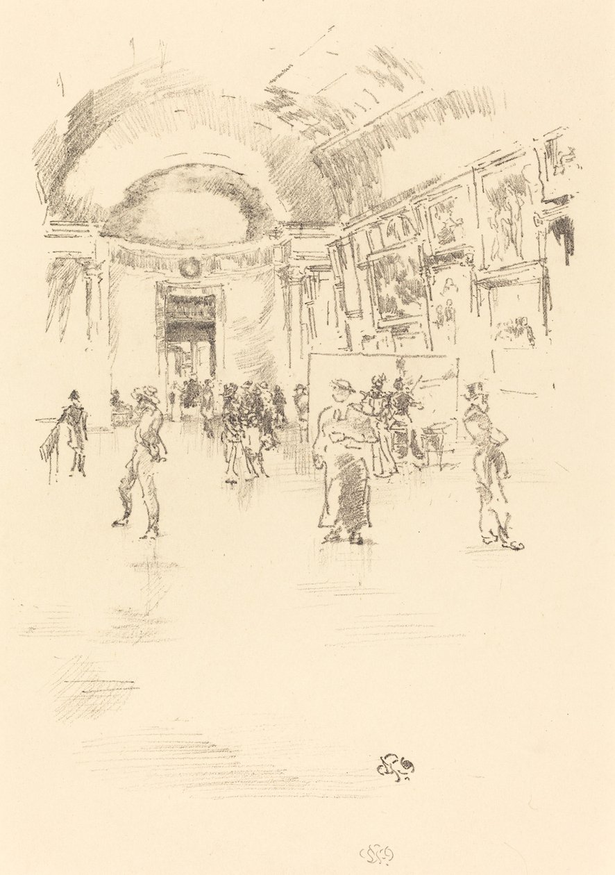 La galería larga, Louvre, 1894 de James Abbott McNeill Whistler