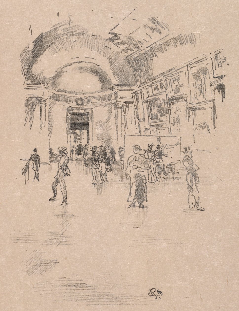 La Galería Larga, Louvre, 1894 de James Abbott McNeill Whistler