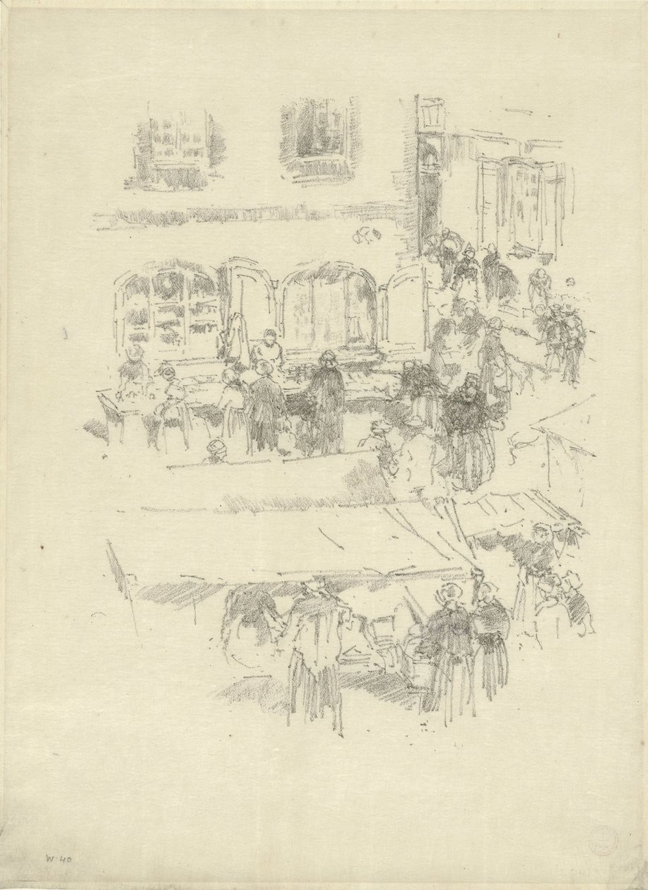 El Mercado-Plaza, Vitre de James Abbott McNeill Whistler