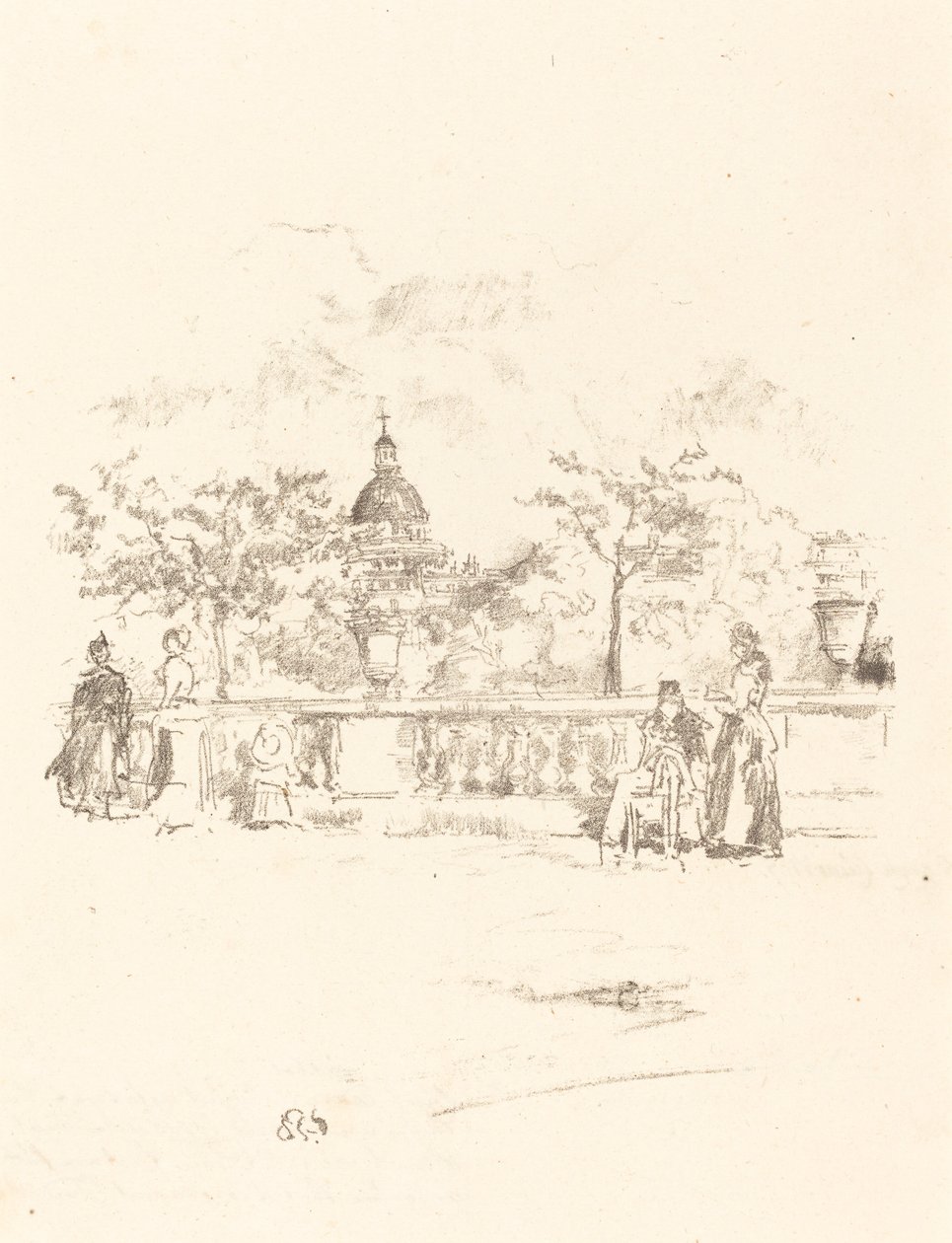 El Panteón, desde la Terraza de los Jardines de Luxemburgo de James Abbott McNeill Whistler