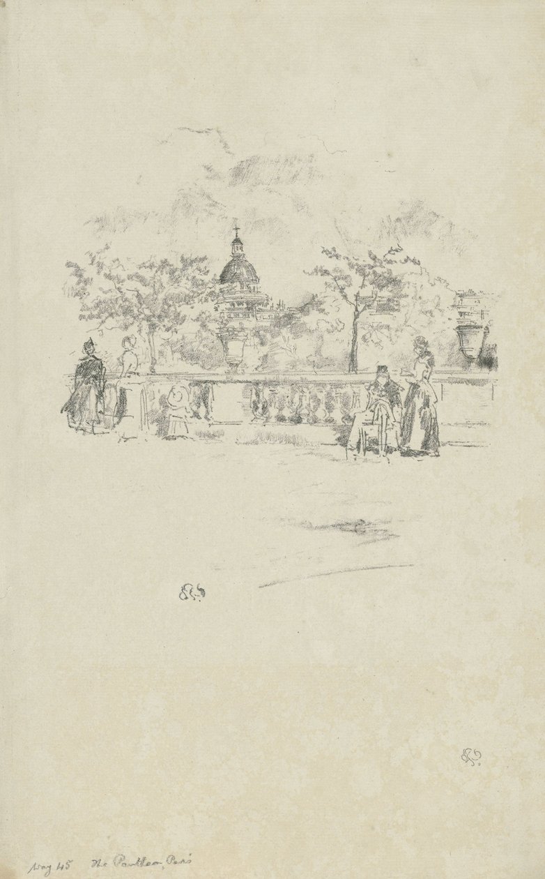 El Panteón, desde la terraza de los Jardines de Luxemburgo de James Abbott McNeill Whistler