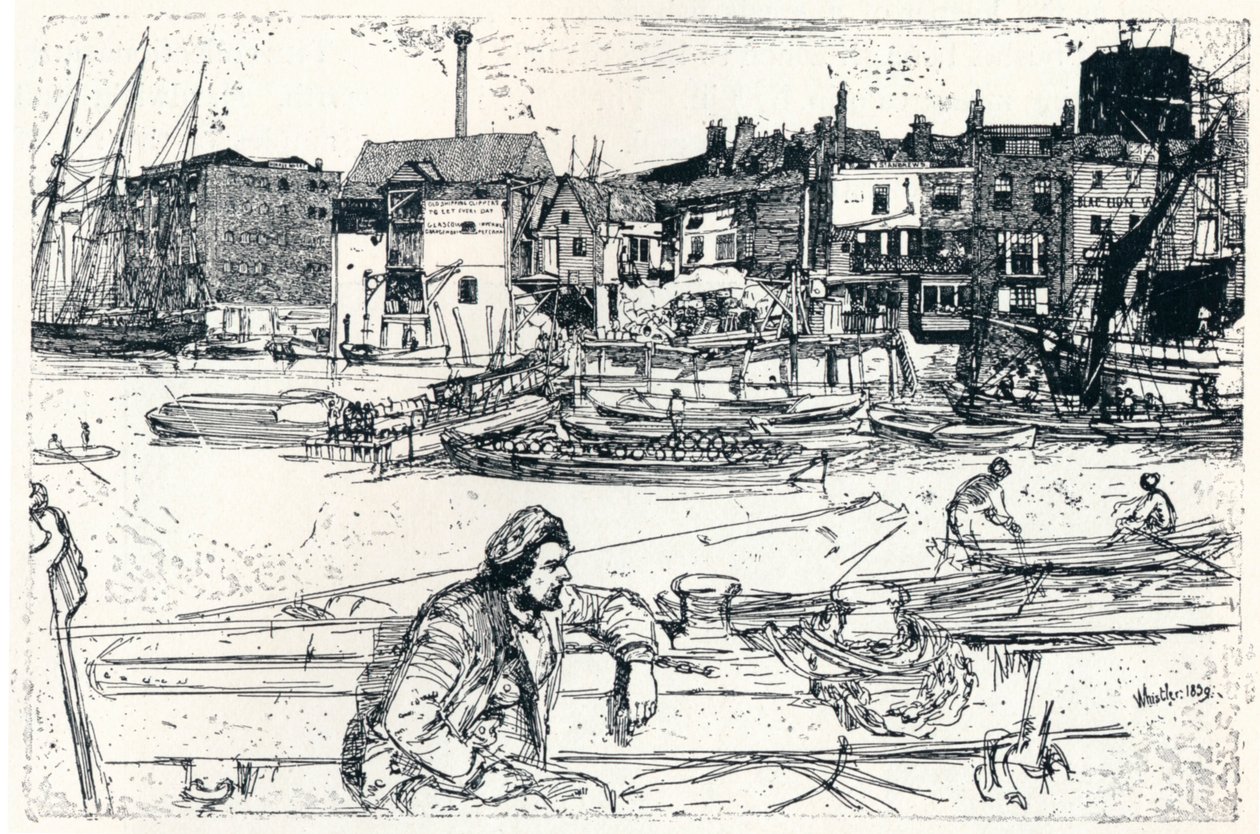 El Puerto de Londres, 1859, 1904 de James Abbott McNeill Whistler