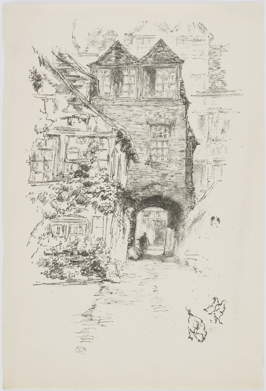 La casa del sacerdote, Rouen, 1894-95 de James Abbott McNeill Whistler