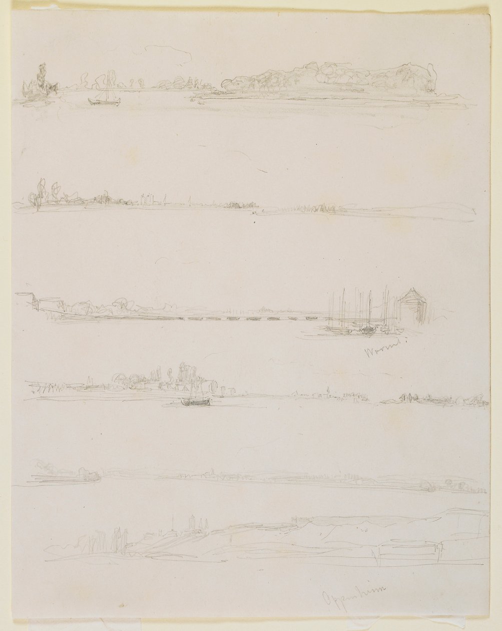 El Rin, cerca de Worms y Oppeheim, 1858 de James Abbott McNeill Whistler