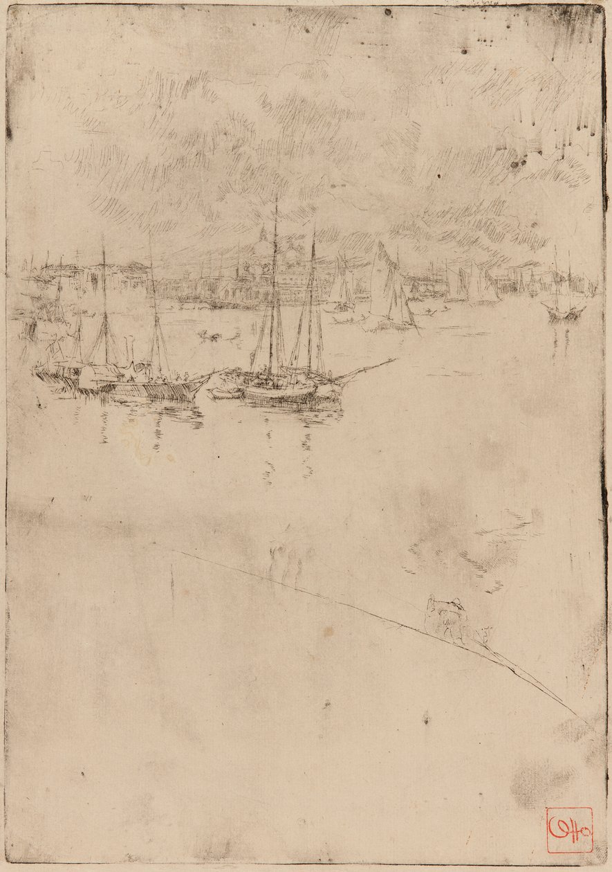 El barco de vapor, Venecia, 1879-1880 de James Abbott McNeill Whistler