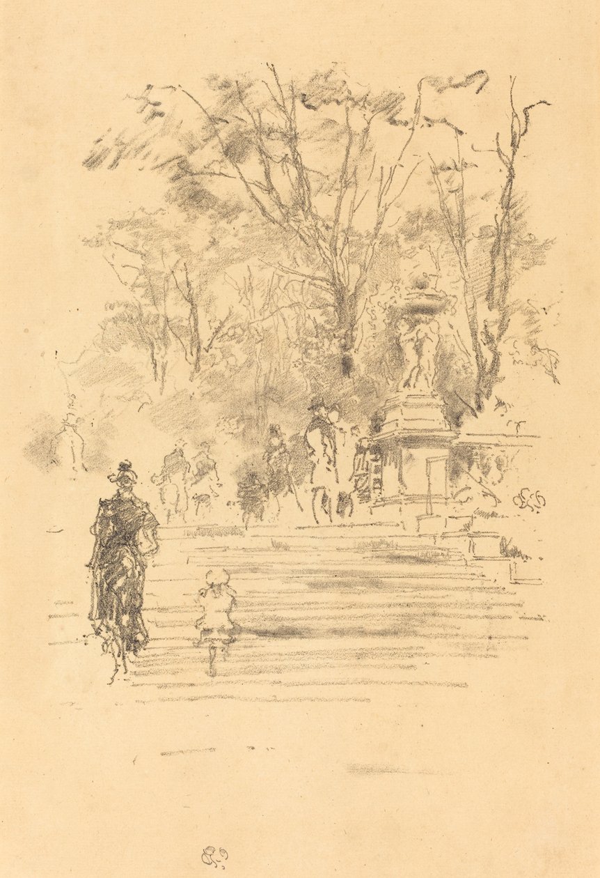 Los escalones, Luxemburgo, 1893 de James Abbott McNeill Whistler