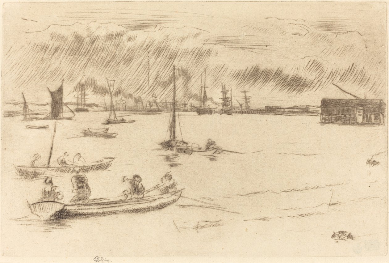 El Támesis hacia Erith, c. 1877 de James Abbott McNeill Whistler