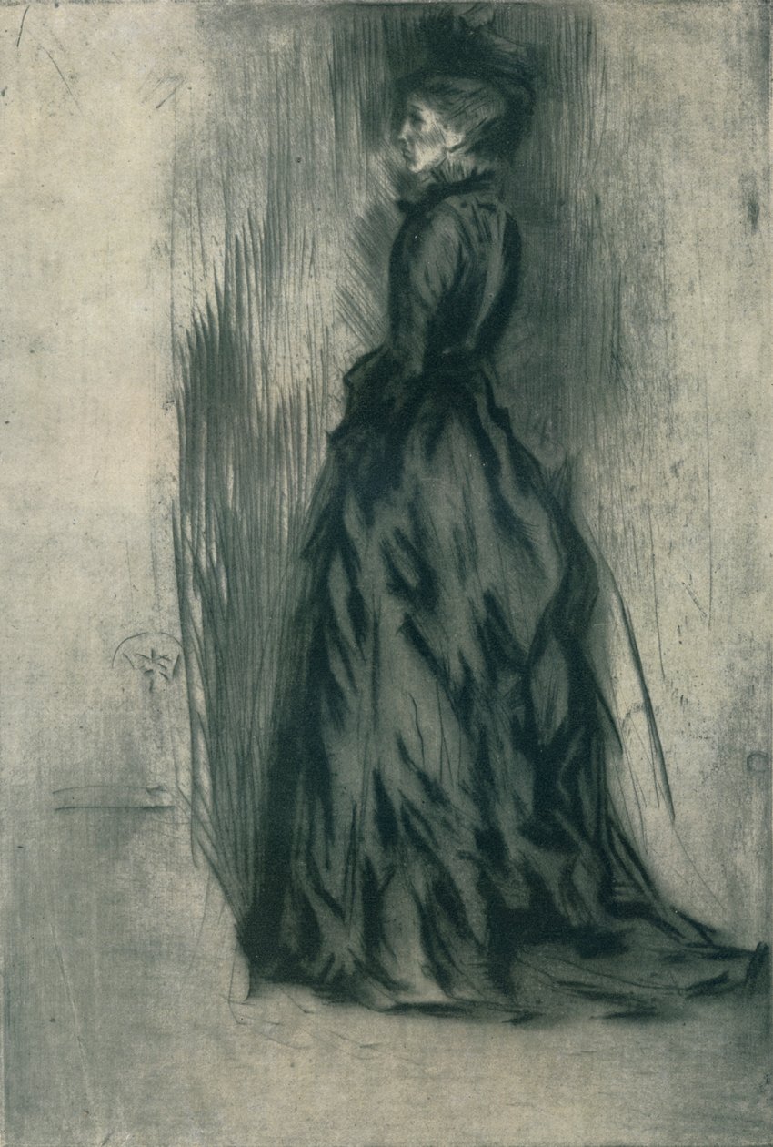 El vestido de terciopelo Frances Leyland, c. 1873, 1904 de James Abbott McNeill Whistler
