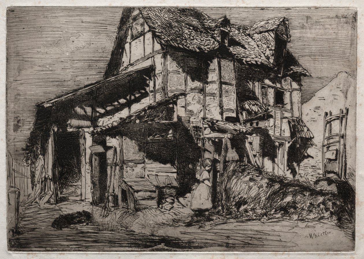 Doce grabados de la naturaleza: La vivienda insegura, 1858 de James Abbott McNeill Whistler