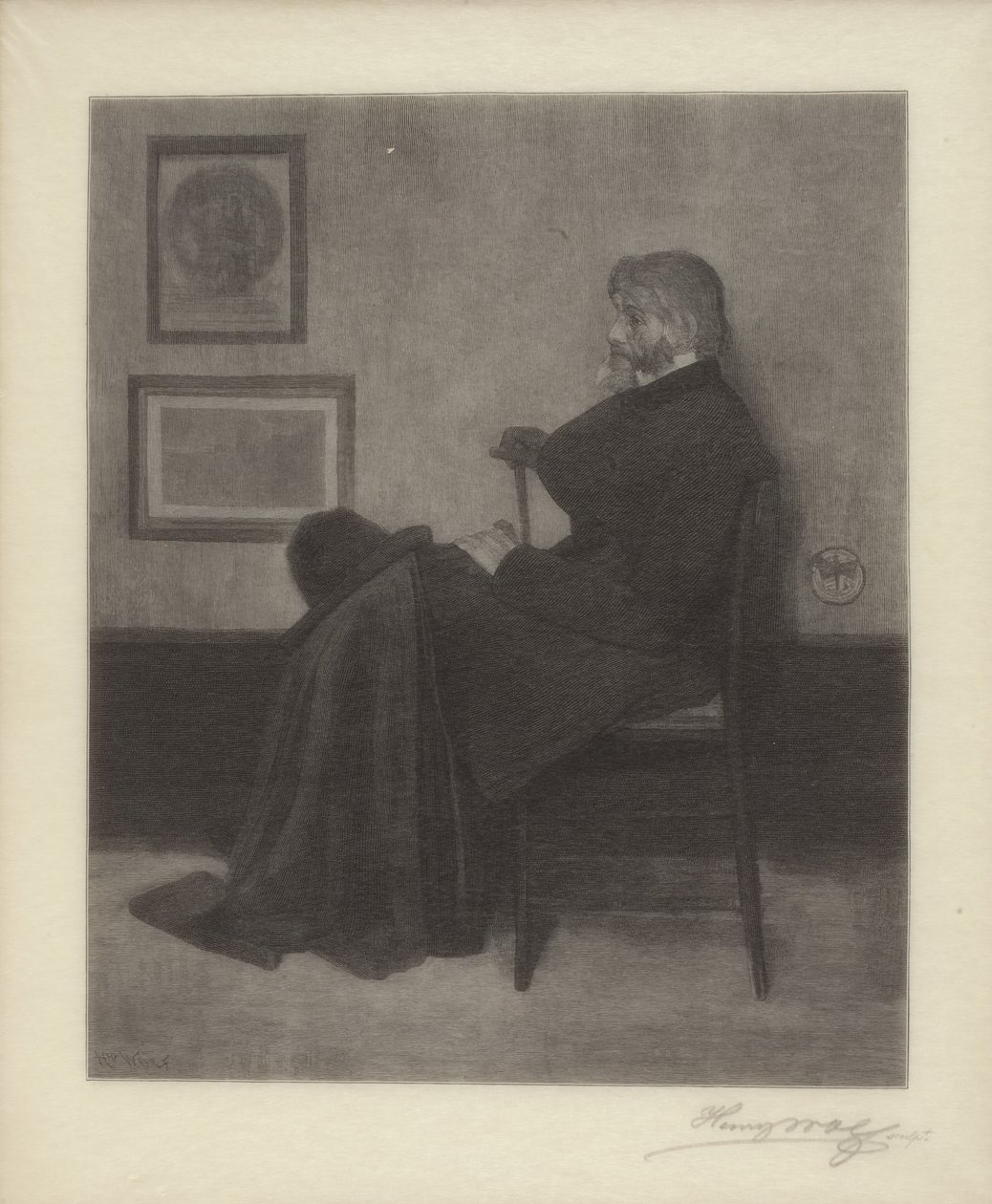 Thomas Carlyle (grabado en madera) de James Abbott McNeill & Wolf Henry (1852 1916) Whistler