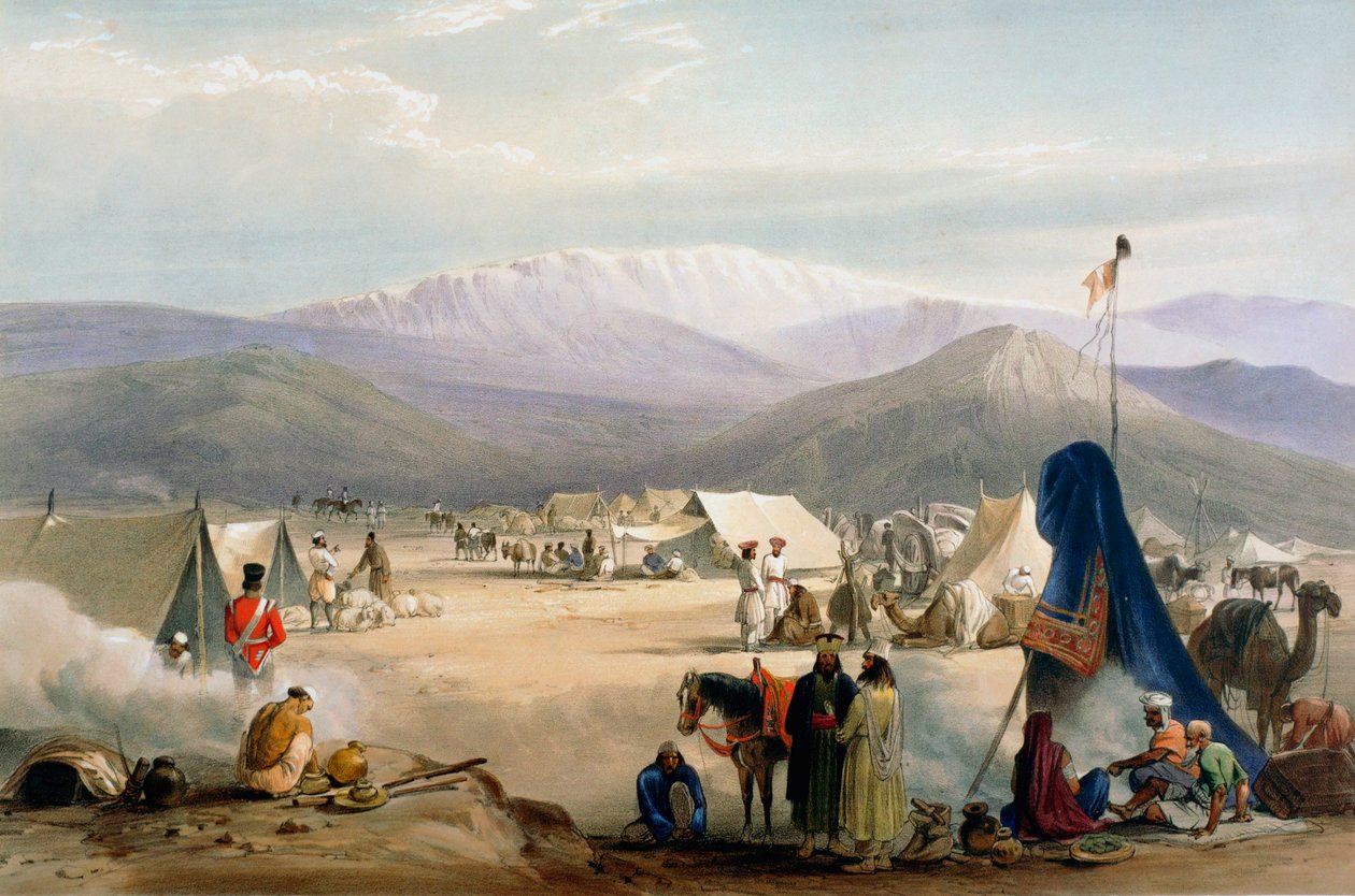 Campamento del ejército británico en Dadur en la entrada del Paso Bolan, Primera Guerra Anglo-Afgana de James Atkinson