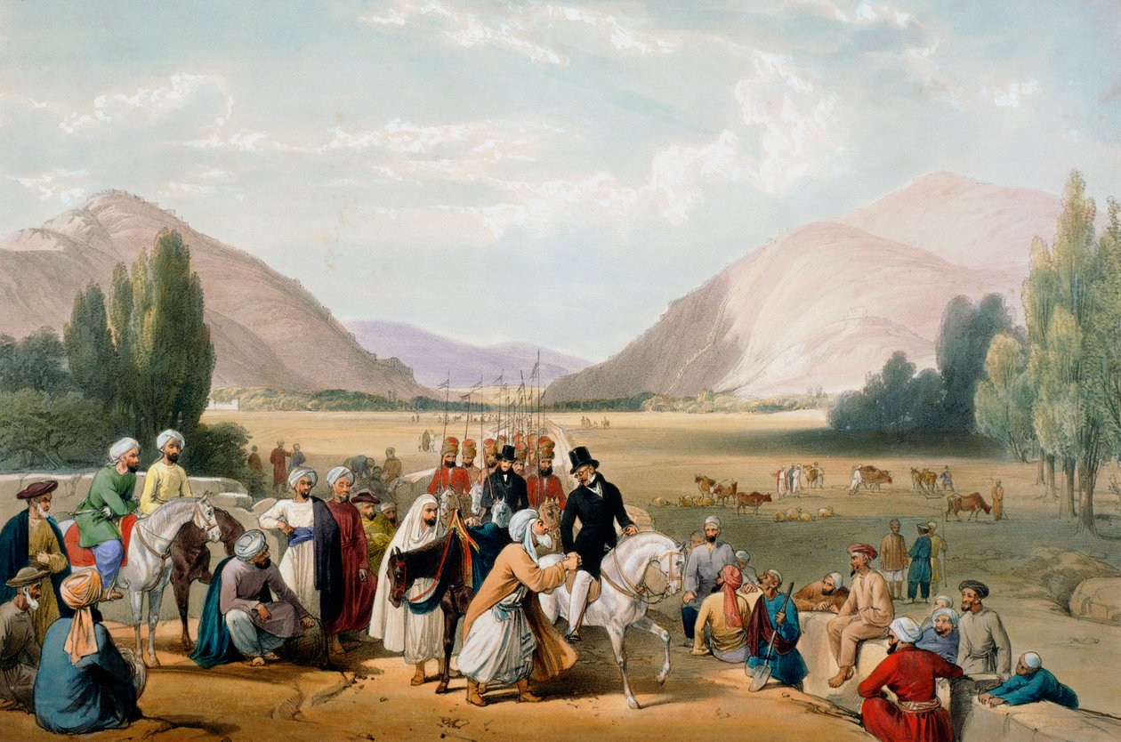 Rendición de Dost Mohammad Khan, Kabul, Primera Guerra Anglo-Afgana, 1838-1842 de James Atkinson