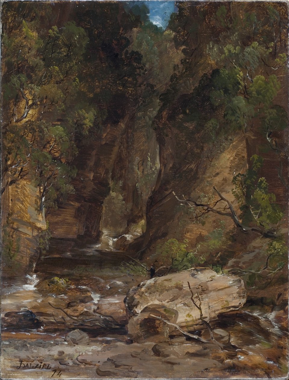 Rocas y Árboles con Arroyo de James B. Dalziel