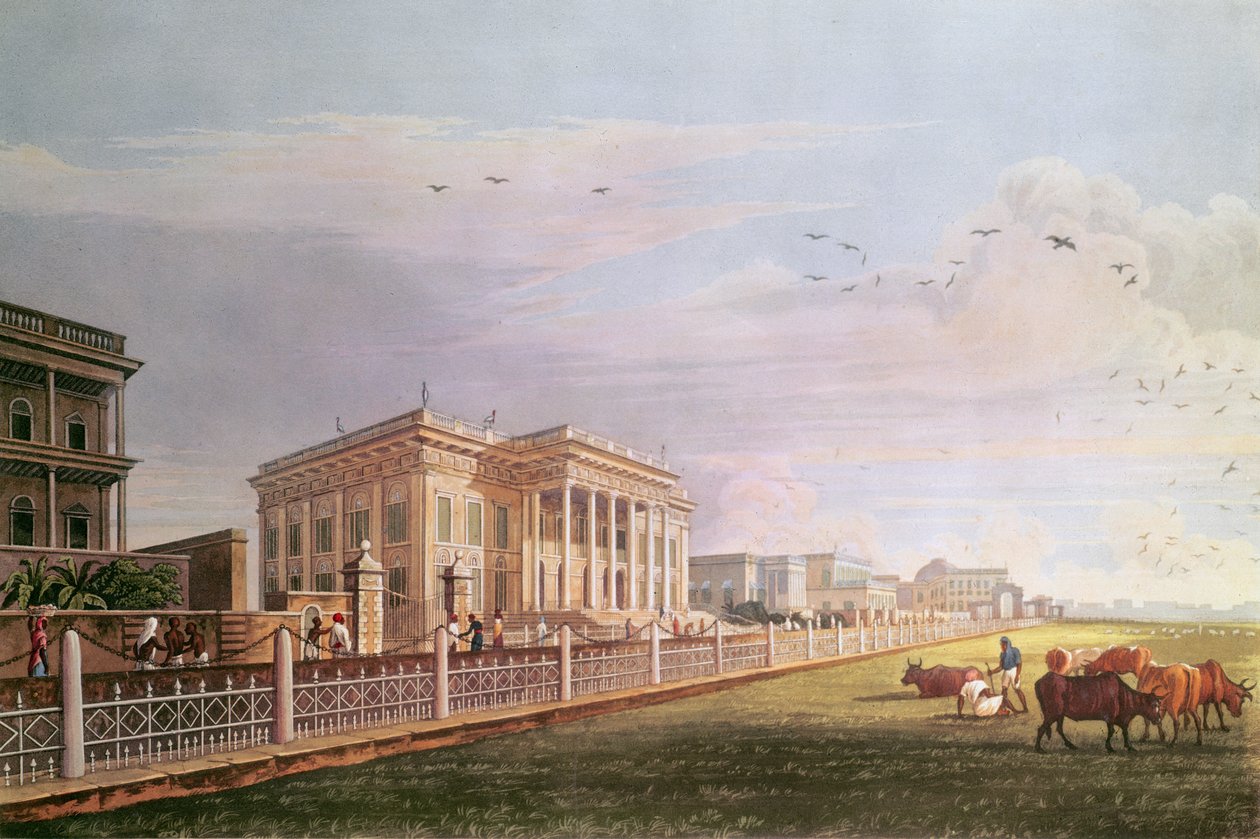 Ayuntamiento de Calcuta, grabado por Robert Havell de James Baillie Fraser
