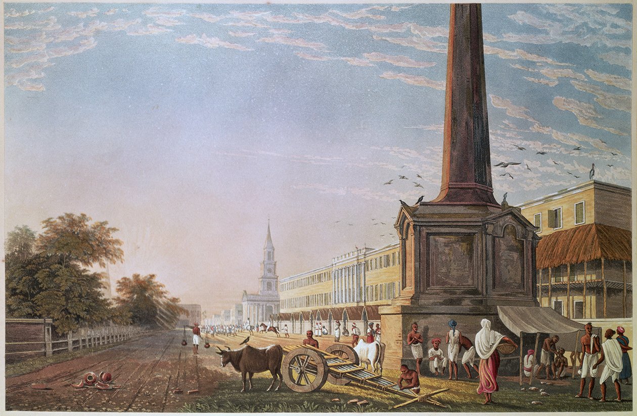 Edificios de los escritores, Calcuta, grabado por Robert Havell, pub. 1824 de James Baillie after Fraser